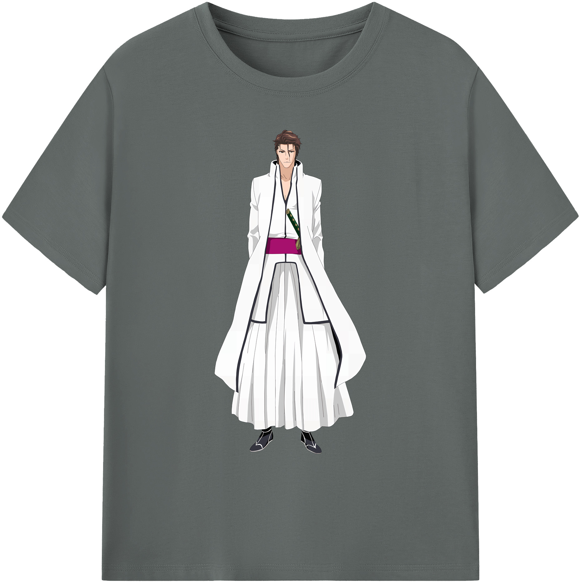 （画像用） ブリーチ 藍染 惣右介（あいぜん そうすけ） BLEACH Aizen Sousuke 綿100％ メンズ半袖Tシャツ｜肌触りやわらか＆通気性